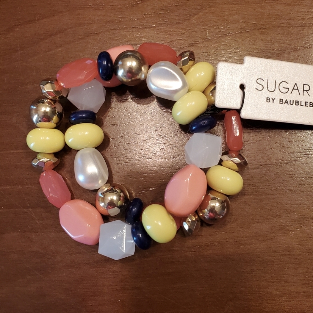 Sugarfix by BaubleBar Multi Stone & Color Elastic Stretch Bracelets (2)